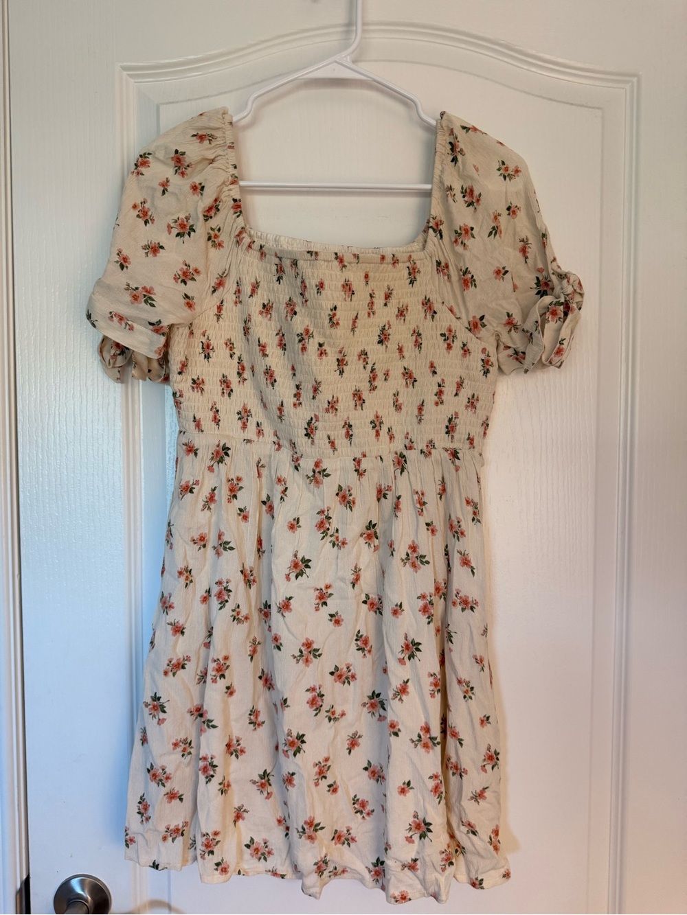 American Eagle Cream Dress with Floral Print